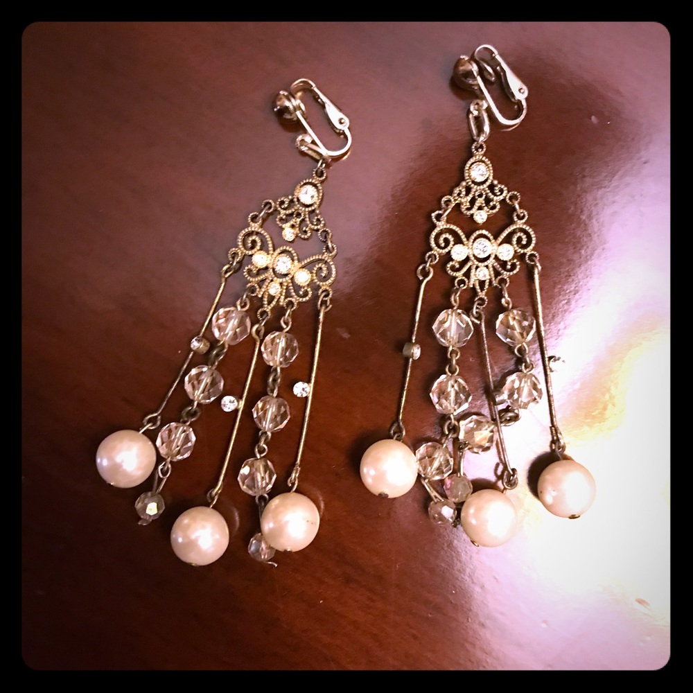 Rhinestone & Crystal Earrings-Clip On/Not Pierced